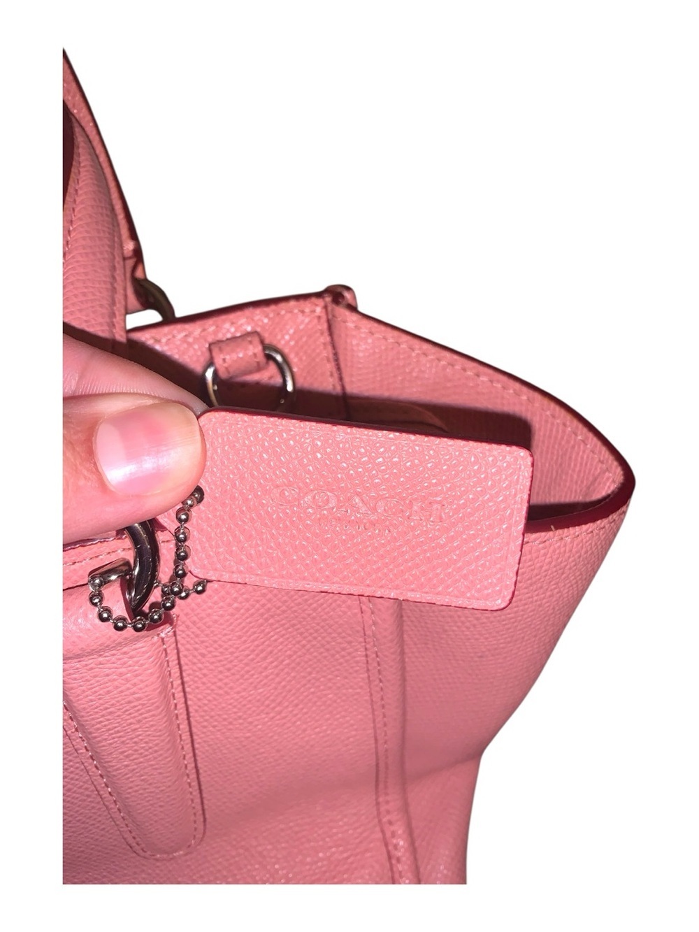 COACH Pink Pebbled Leather Satchel Crossbody Bag Purse Handbag Excellent Cond. - Picture 4 of 7